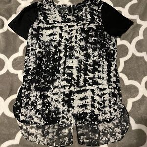 Black and White Abstract Women's Blouse